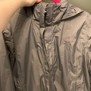 Grey Northface Rain Jacket